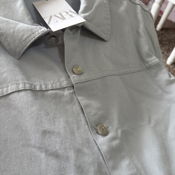 ZARA Denim Romper XS | Light Wash Utility Style NWT - Picture 7 of 13